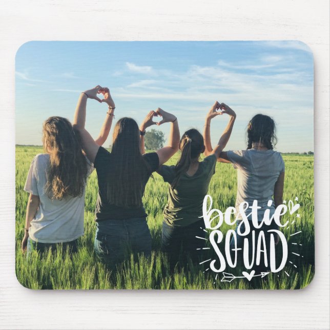 Tapis De Souris Bestie Squad Photo personnalisée Superposition BFF (Devant)