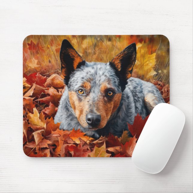 Tapis De Souris Bétail australien en automne Feuilles automne Insp (Avec souris)