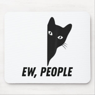 Tapis De Souris Beurk les gens Chat Rétro Drôle Introverti Vintage