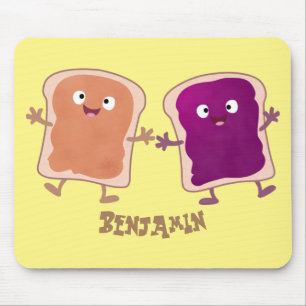 Tapis De Souris Beurre d'arachide mignonne et caricature sandwich