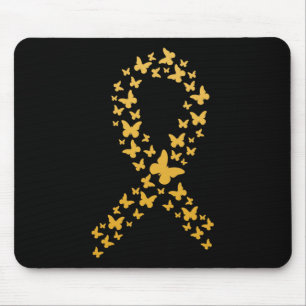 Tapis De Souris Beurre Or Mignonne Ruban Cancer de l'Enfance Awar