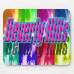 Tapis De Souris "Beverly Hills" Palmiers colorés Pad Souris