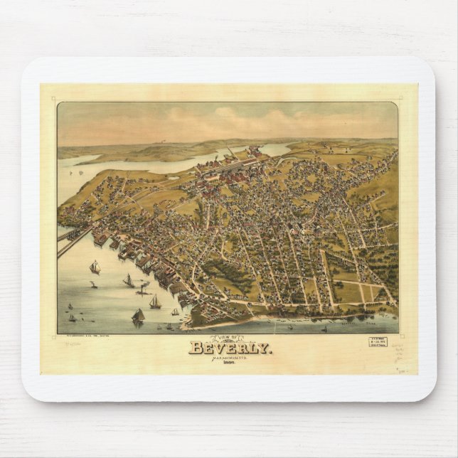 Tapis De Souris Beverly, le Massachusetts en 1886 (Devant)