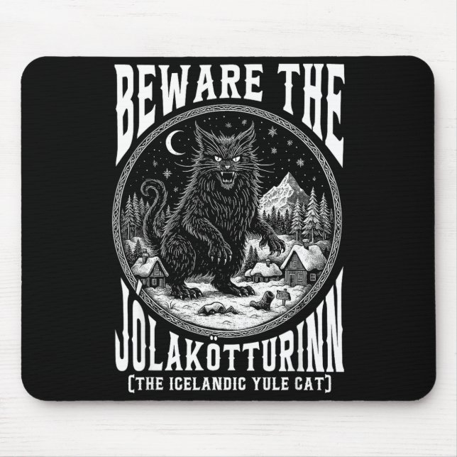 Tapis De Souris Beware The Jolakotturinn Yule Cat Icelandic Christ (Devant)