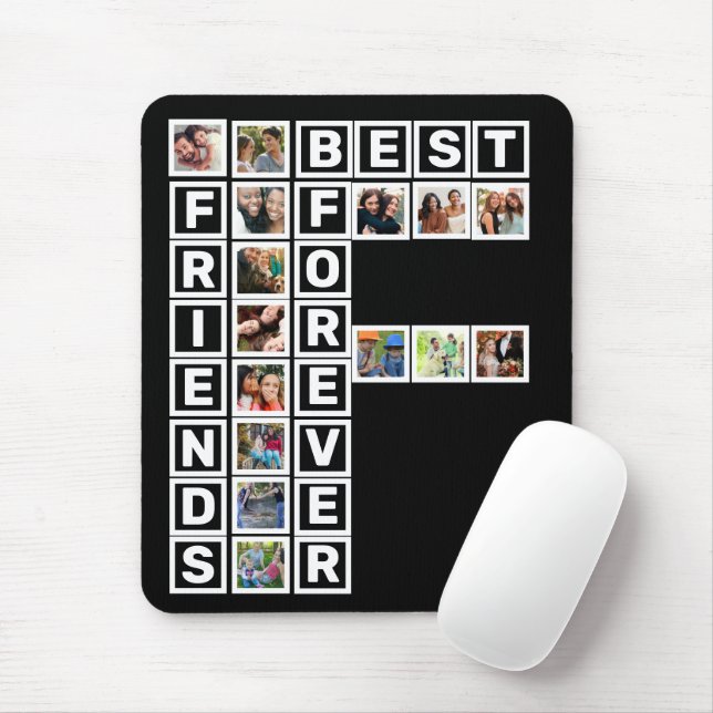 Tapis De Souris BFF Best Friends Forever 15 Photo Collage Modèle (Avec souris)