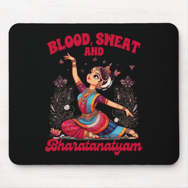 Tapis De Souris Bharatanatyam Dansant Sang Indien Une Sueur Et Bha (Devant)