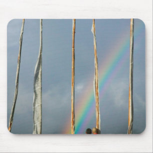 Tapis De Souris Bhoutan, village de Gangtey, Arc-en-ciel sur deux