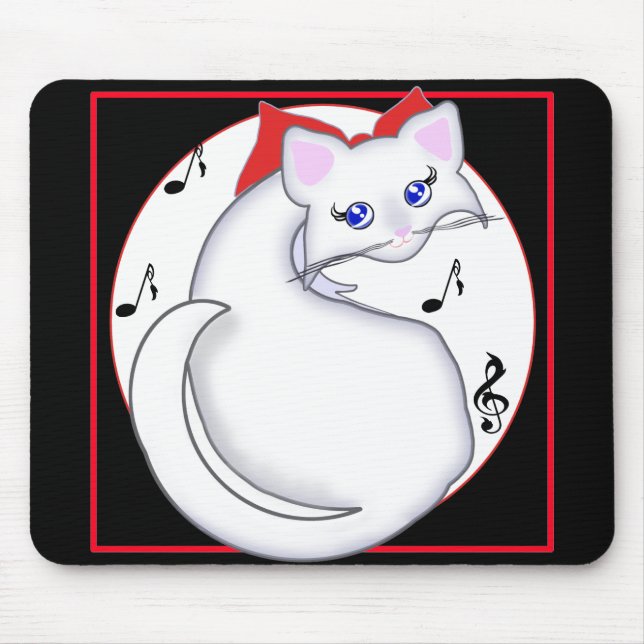 Tapis De Souris Bianca Toon Kitty Music Mousepad (Devant)