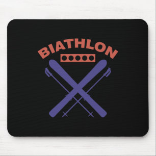 Tapis De Souris Biathlon Ski Ski Sports d'hiver Ski de fond