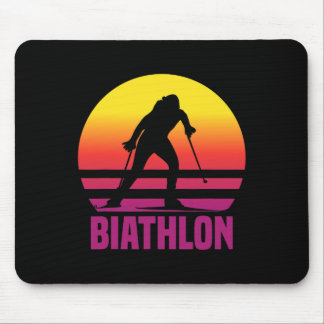 Tapis De Souris Biathlon Sport Vintage d'hiver