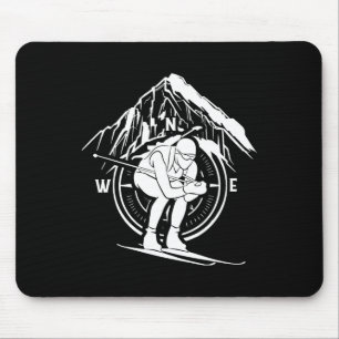 Tapis De Souris Biathlon Sports hiver Athlète Snow Skier Biathlet