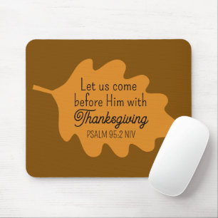 Tapis De Souris Bible d'action de grâce Verse Feuille verte Autumm