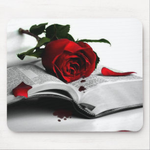 Tapis De Souris Bible et Rose rouge