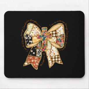Tapis De Souris Bible Vers Coquette Chrétien Jésus Nœud Patchwork