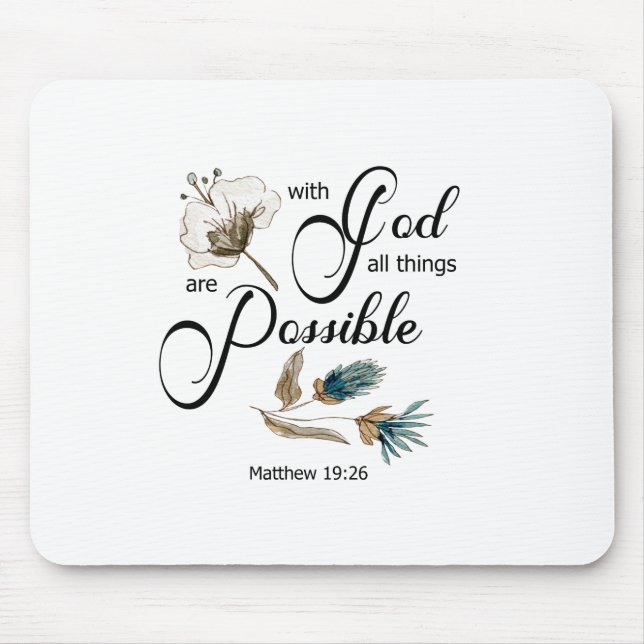 Tapis De Souris Bible verse Floral (Devant)
