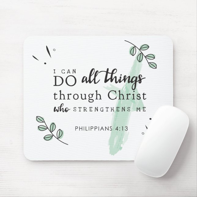 Tapis De Souris Bible Verse Philippiens 4:13 Mousepad (Avec souris)