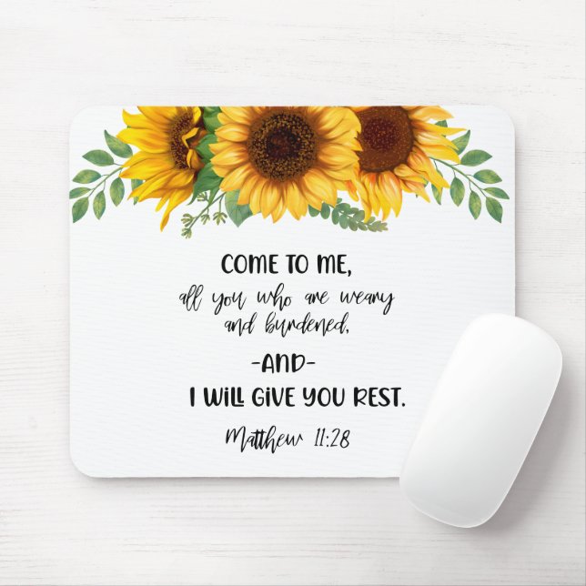 Tapis De Souris Bible Verse Sunflower Mouse pad (Avec souris)