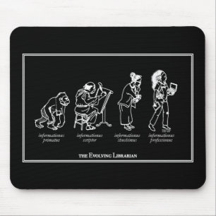 Tapis De Souris Bibliothécaire en évolution Mousepad - noir