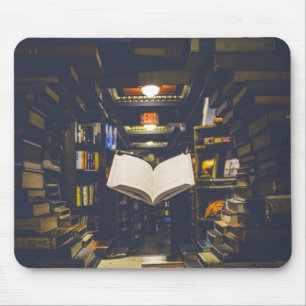 Tapis De Souris Bibliothèque Livres étagères Ouvrir livre Lire