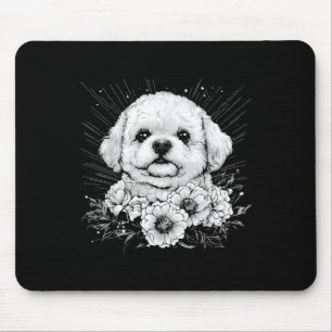 Tapis De Souris Bichon Frise Amoureux des chiens Style Rétro tatou