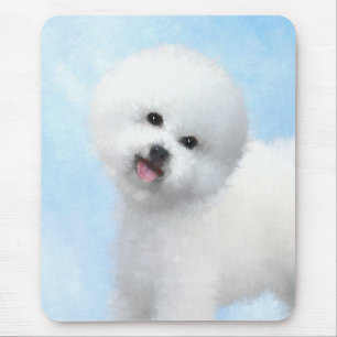 Tapis De Souris Bichon Frise Painting - Cute Original Dog Art