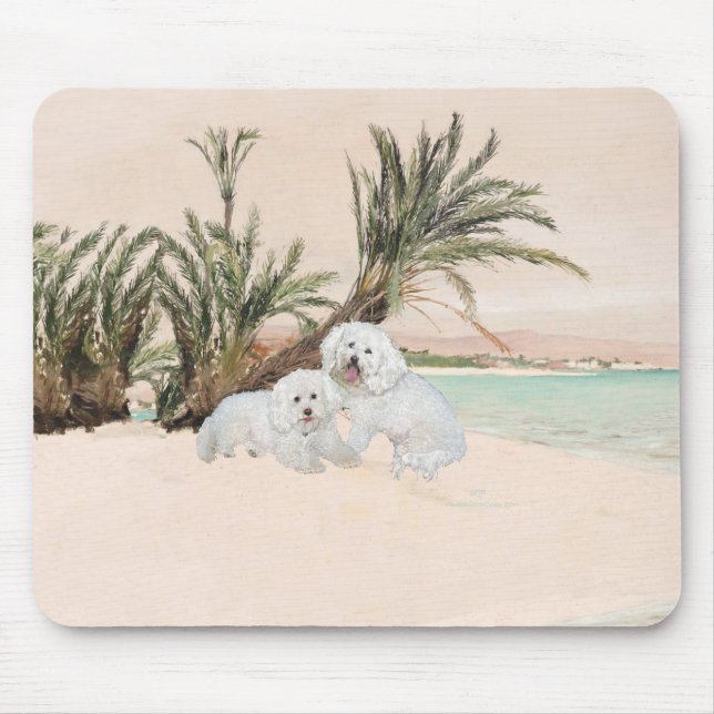 Tapis De Souris Bichon Frise Plage de Palmyre (Devant)