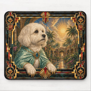 Tapis De Souris Bichon havanais, chien Art Déco