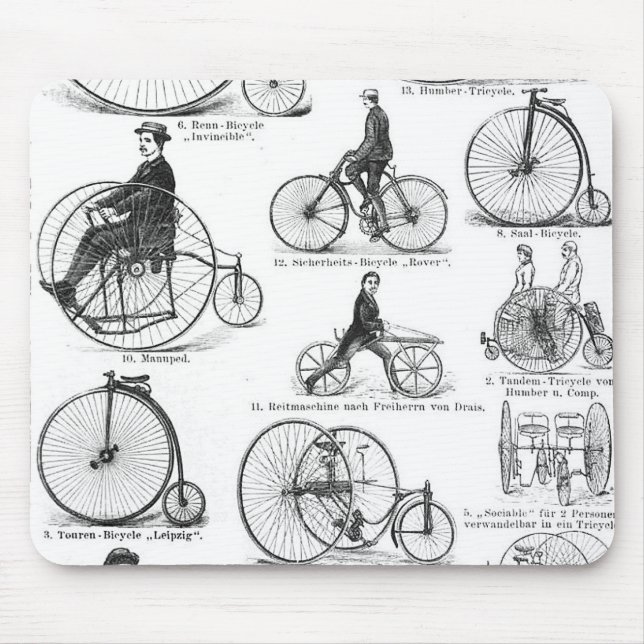 Tapis De Souris Bicyclette à grande roue Penny Farthing (Devant)