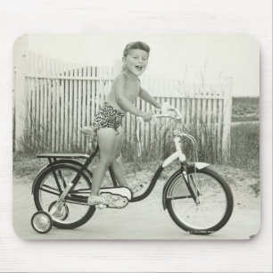 Tapis De Souris Bicyclette d'équitation de fille