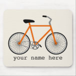 Tapis De Souris Bicyclette orange Mousepad<br><div class="desc">Un mousepad comportant une illustration d'une bicyclette orange.</div>
