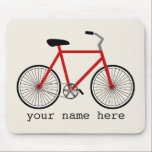 Tapis De Souris Bicyclette rouge Mousepad<br><div class="desc">Un mousepad comportant une illustration d'une bicyclette rouge.</div>