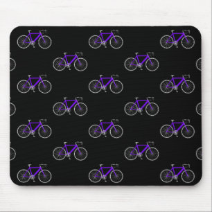 Tapis De Souris bicyclette violette sur noir