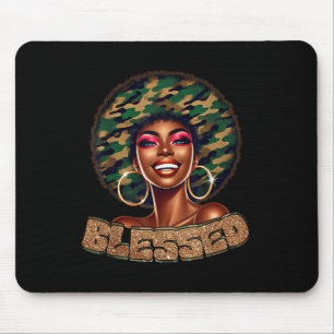 Tapis De Souris Bienheureux Camo Black Foi Femme Africaine Black H