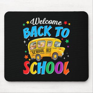 Tapis De Souris Bienvenue à bord du bus scolaire pour le premier j