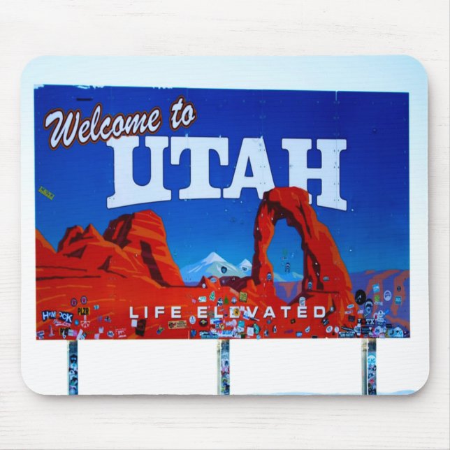 Tapis De Souris Bienvenue au panneau Utah (Devant)