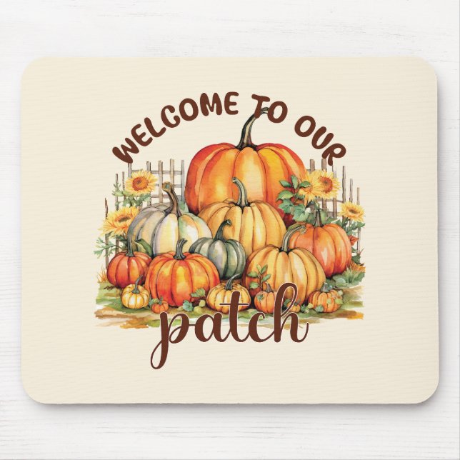 Tapis De Souris Bienvenue dans notre Patch - Cosy Citrouille Patch (Devant)