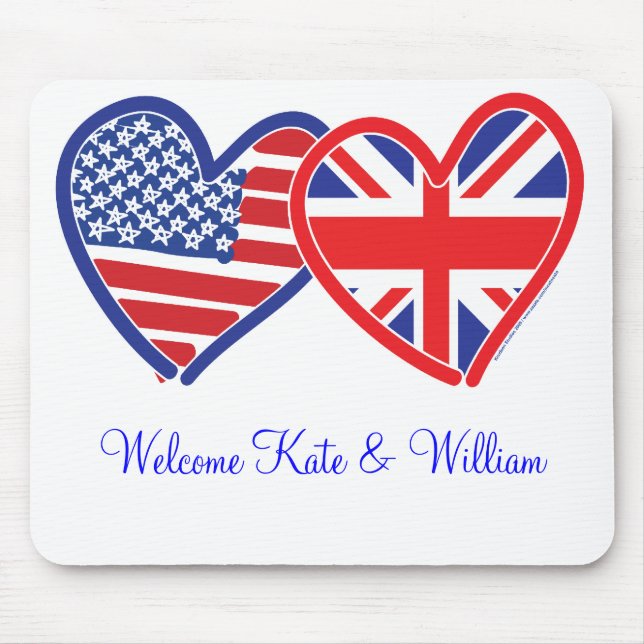 Tapis De Souris Bienvenue Kate & William/ Mariage royal (Devant)