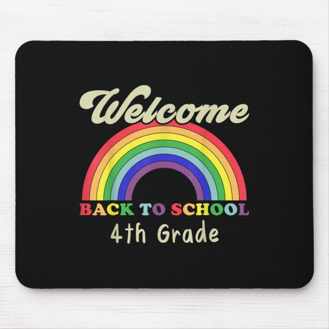 Tapis De Souris Bienvenue Retour à l'école 4e année enseignant élè (Devant)