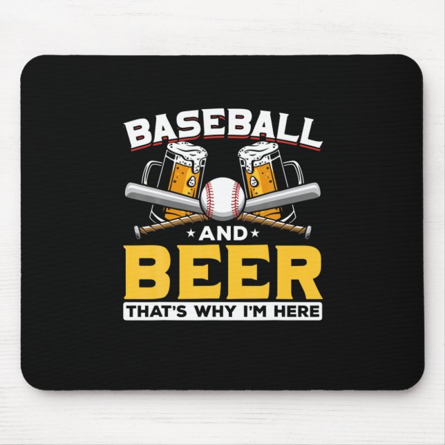 Tapis De Souris Bière Boveur Baseball Bière Humour Anniversaire (Devant)