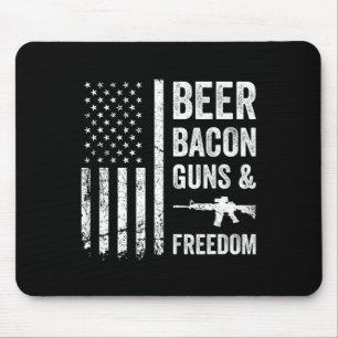 Tapis De Souris Bière Bycon Armes Et Liberté - Usa Bbq American Fl