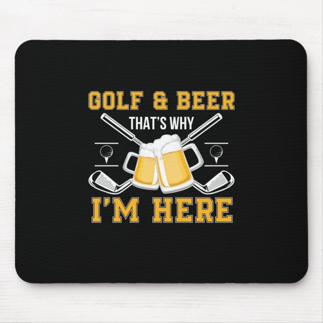 Tapis De Souris Bière Drinker Golf Et Bière Anniversaire (Devant)