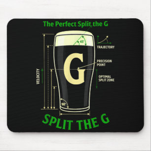 Tapis De Souris bière irlandaise divise le trèfle g saint patrick