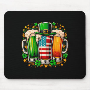 Tapis De Souris Bière irlandaise Irlande Drapeau américain Fête de