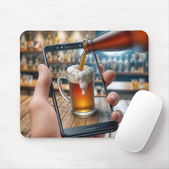 Tapis De Souris Bière Portable Sur Smartphone (Avec souris)