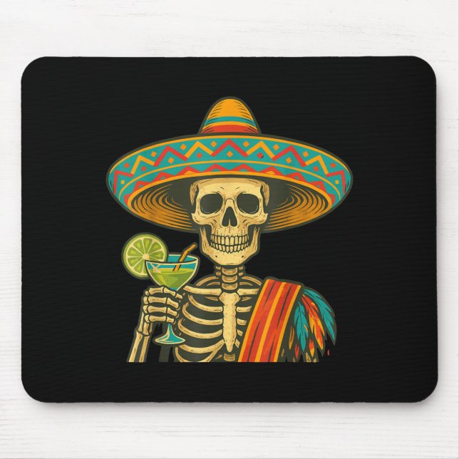 Tapis De Souris Bières squelette cinco de mayo fiesta  (Devant)