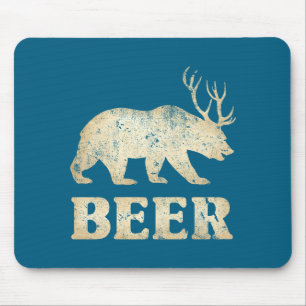 Tapis De Souris Bières Vintage Bear Deer 