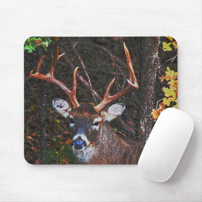 Tapis De Souris Big Buck Deer Antlers Nature Pouse (Avec souris)