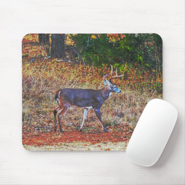 Tapis De Souris Big Buck Deer se réveiller à travers l'art pré (Avec souris)