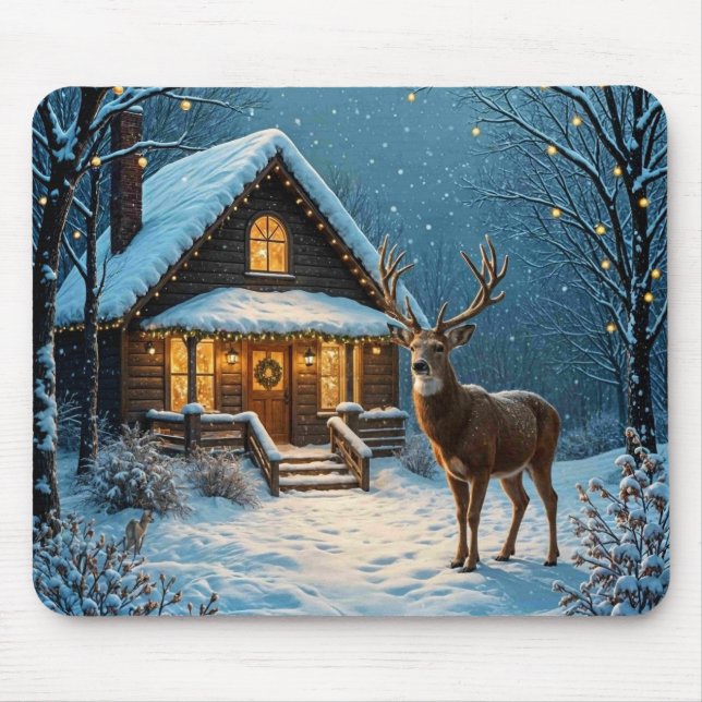 Tapis De Souris  Big Buck's Snowy Christmas Visit (Devant)