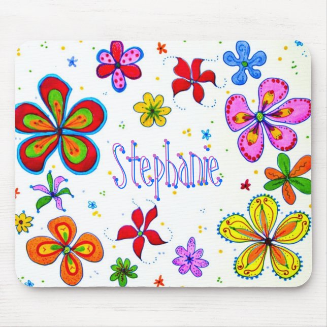 Tapis De Souris Big Flowers Artistic Mousepad (Devant)